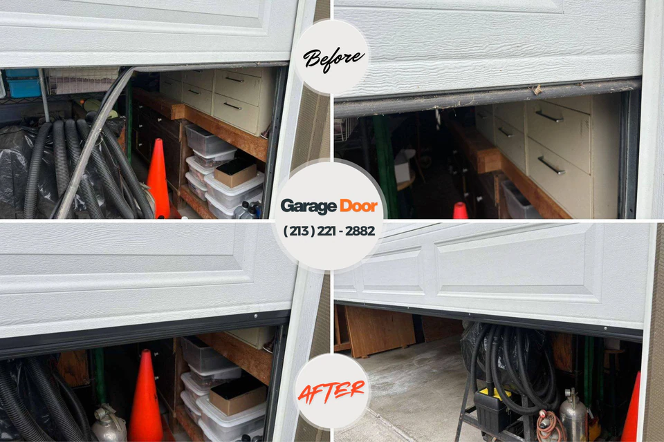 Before and after: garage door repair Brooklawn, NJ